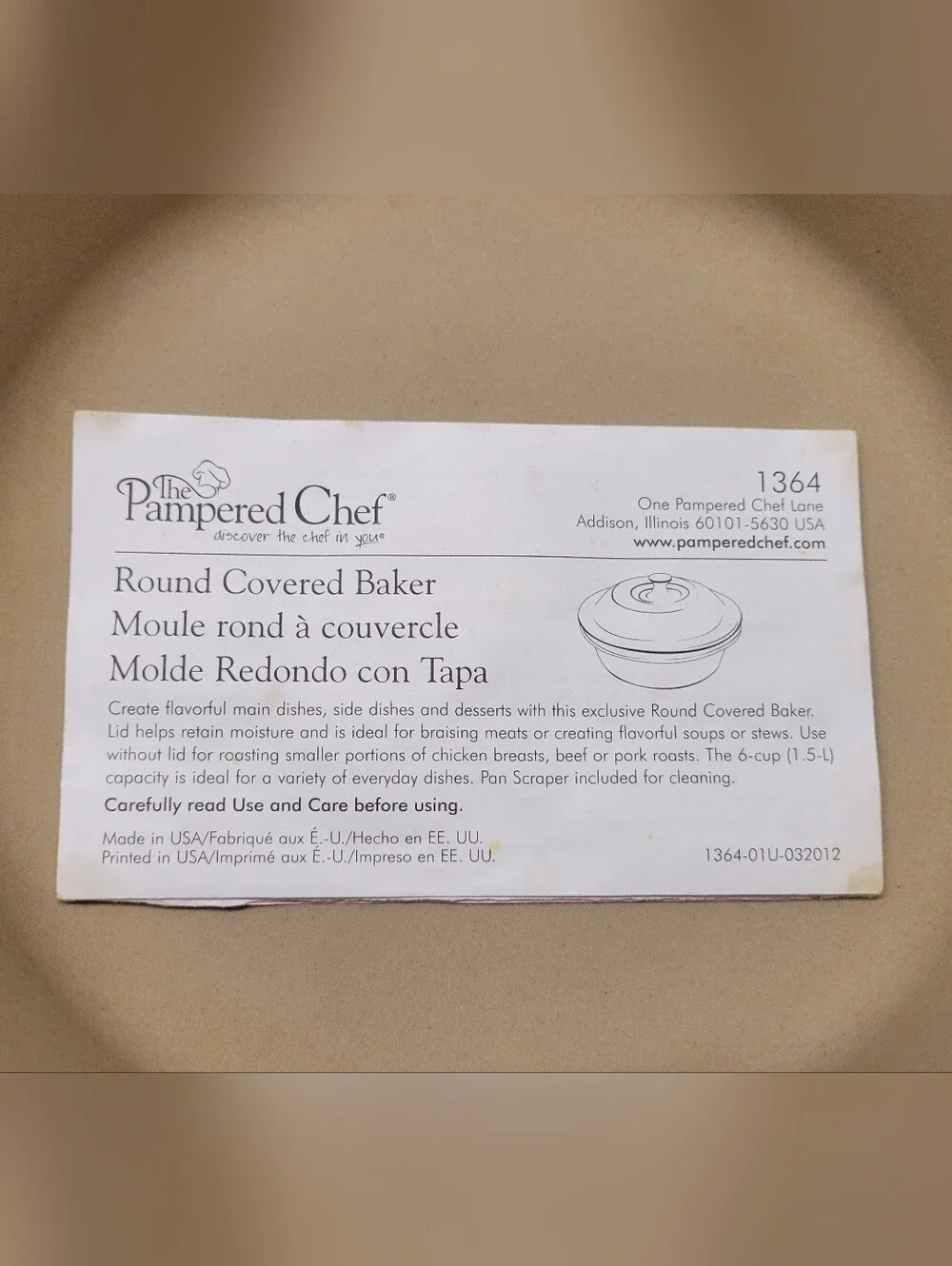 Pampered Chef ceramic finish